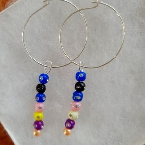 ARTESAN DESIGNED ORIGINAL 25 MM HOOPS &REMOVEABLE DISCO BALL CHARM ENHANCERS EAR